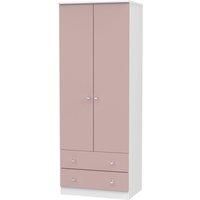 Tedesca Tall 2-Door Wardrobe with Drawers -Pink