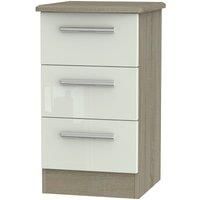 Kirkhill 3Drawer Bedside Table  Taupe Cedar