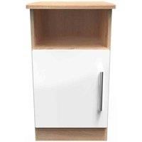 Kirkhill 1-Door Bedside Table - White Oak