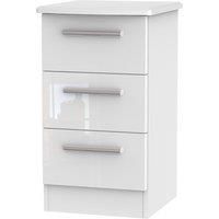 Fourisse 3Drawer Bedside Table  White