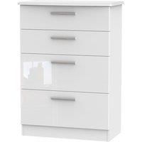 Fourisse 4-Drawer Deep Chest of Drawers - White