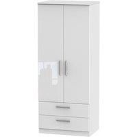 Fourisse 2-Door Wardrobe with Drawers - White