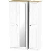 Wilcox 3Door Mirrored Wardrobe  Porcelain Ash
