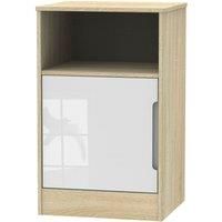 Barquero 1-Door Bedside Table - Pine/White Gloss