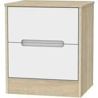 Barquero 2Drawer Bedside Table  Pine/White Gloss