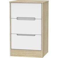 Barquero 3-Drawer Bedside Table - Pine/White Gloss