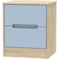 Barquero 2Drawer Bedside Table  Pine/Denim