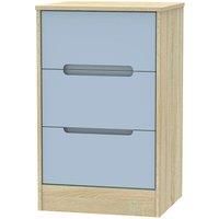 Barquero 3Drawer Bedside Table  Pine/Denim
