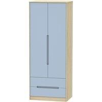 Barquero Tall 2Door Wardrobe with Drawers  Pine/White Gloss