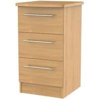 Edina 3Drawer Bedside Table  Modern Oak