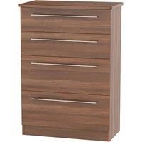Edina 4-Drawer Deep Chest of Drawers - Walnut