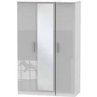 Goodland 3Door Mirrored Wardrobe Grey