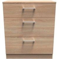Devon Oak Effect 3 Drawer Chest Of Drawers (H)885mm (W)765mm (D)415mm