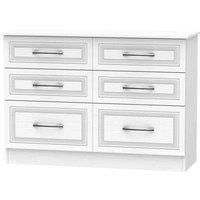 Ready Assembled Devon 6 Drawer Midi Chest - White