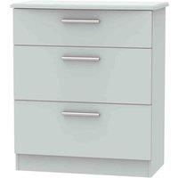 Ready Assembled Fourrisse 3 Drawer Deep Chest - Grey Matt