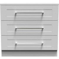 Welcome Furniture Ready Assembled York 3 Drawer Chest In Grey Ash