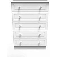 Welcome Furniture Ready Assembled Pembrey 5 Drawer Chest - White