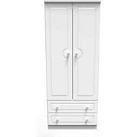 Ready Assembled Pembrey 2ft6in 2 Drawer Wardrobe - White