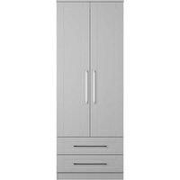 Welcome Furniture Ready Assembled York 2 Door 2 Drawer Wardrobe In Grey Ash