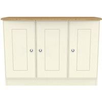 Ready Assembled Tilly 3 Door Sideboard Cream Ash/Oak