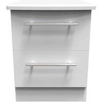 Welcome Furniture Ready Assembled Sherwood 2 Drawer Bedside Cabinet In Porcelain Matt