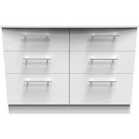 Welcome Furniture Ready Assembled Sherwood 6 Drawer Wide Chest In Porcelain Matt