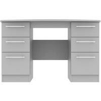 Ready Assembled Edina 6 Drawer Pedestal Desk Grey Matt