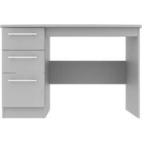 Edina Ready Assembled 3 Drawer Desk Grey Matt