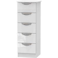 Chelsea Gloss White 5 Drawer Chest (H)1075mm (W)395mm (D)415mm