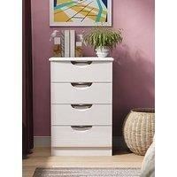 Welcome Furniture Ready Assembled Camden 4 Drawer Midi Chest In White Gloss