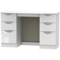 Indices Ready Assembled Double Pedestal Desk White Gloss