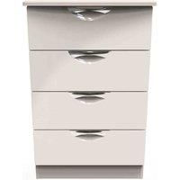 Welcome Furniture Ready Assembled Camden 4 Drawer Midi Chest In Kashmir Gloss
