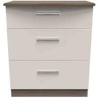 Ready Assembled Fourrisse 3 Drawer Deep Chest - Kashmir Gloss and Darkolino