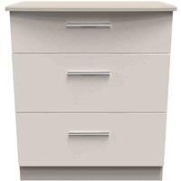 Ready Assembled Fourrisse 3 Drawer Deep Chest - Kashmir Gloss