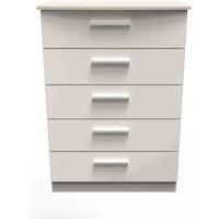 Ready Assembled Fourrisse 5 Drawer Chest - Kashmir Gloss