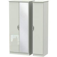 Swift Belgravia Part Assembled 3 Door High Gloss Mirrored Wardrobe