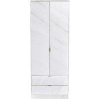 Hirato Ready Assembled 2 Door 2 Drawer Wardrobe Marble