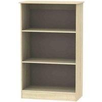 Welcome Furniture Ready Assembled Contrast Bookcase In White Gloss & Bardolino Oak