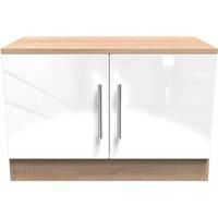 Swift Montreal Ready Assembled 2 Door Tv And Media Unit - Oak/White Gloss