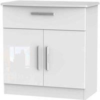 Welcome Furniture Ready Assembled Knightsbridge 1 Drawer 2 Door Sideboard In White Gloss