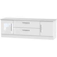 Welcome Furniture Ready Assembled Knightsbridge 2 Door 2 Drawer Superwide Tv Unit In White Gloss
