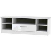 Welcome Furniture Ready Assembled Knightsbridge Wide 1 Drawer Tv & Media Unit In White Gloss