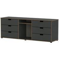 Jeoka 6-Drawer TV Unit - Black