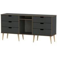 Jeoka Large 6Drawer TV Unit  Black