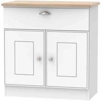 Welcome Furniture Ready Assembled Victoria 1 Drawer 2 Door Sideboard In White Ash & Oak