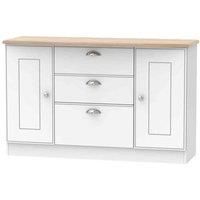 Welcome Furniture Ready Assembled Victoria 2 Door 3 Drawer Sideboard In White Ash & Oak
