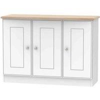 Welcome Furniture Ready Assembled Victoria 3 Door Sideboard In White Ash & Oak