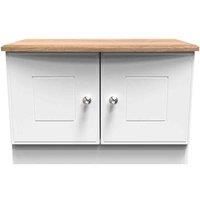 Welcome Furniture Ready Assembled Victoria Compact 2 Door Tv & Media Unit In White Ash & Oak
