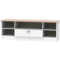 Welcome Furniture Ready Assembled Victoria Wide 1 Drawer Tv & Media Unit In White Ash & Oak