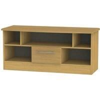 Ready Assembled Edina 1 Drawer TV Unit Modern Oak